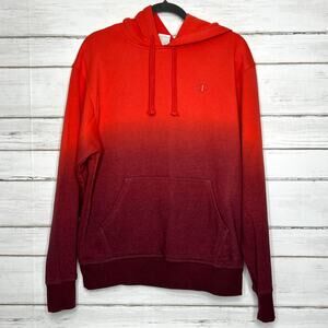 Champion Hooded Sweatshirt Orange Dip Dye Ombre Size Medium